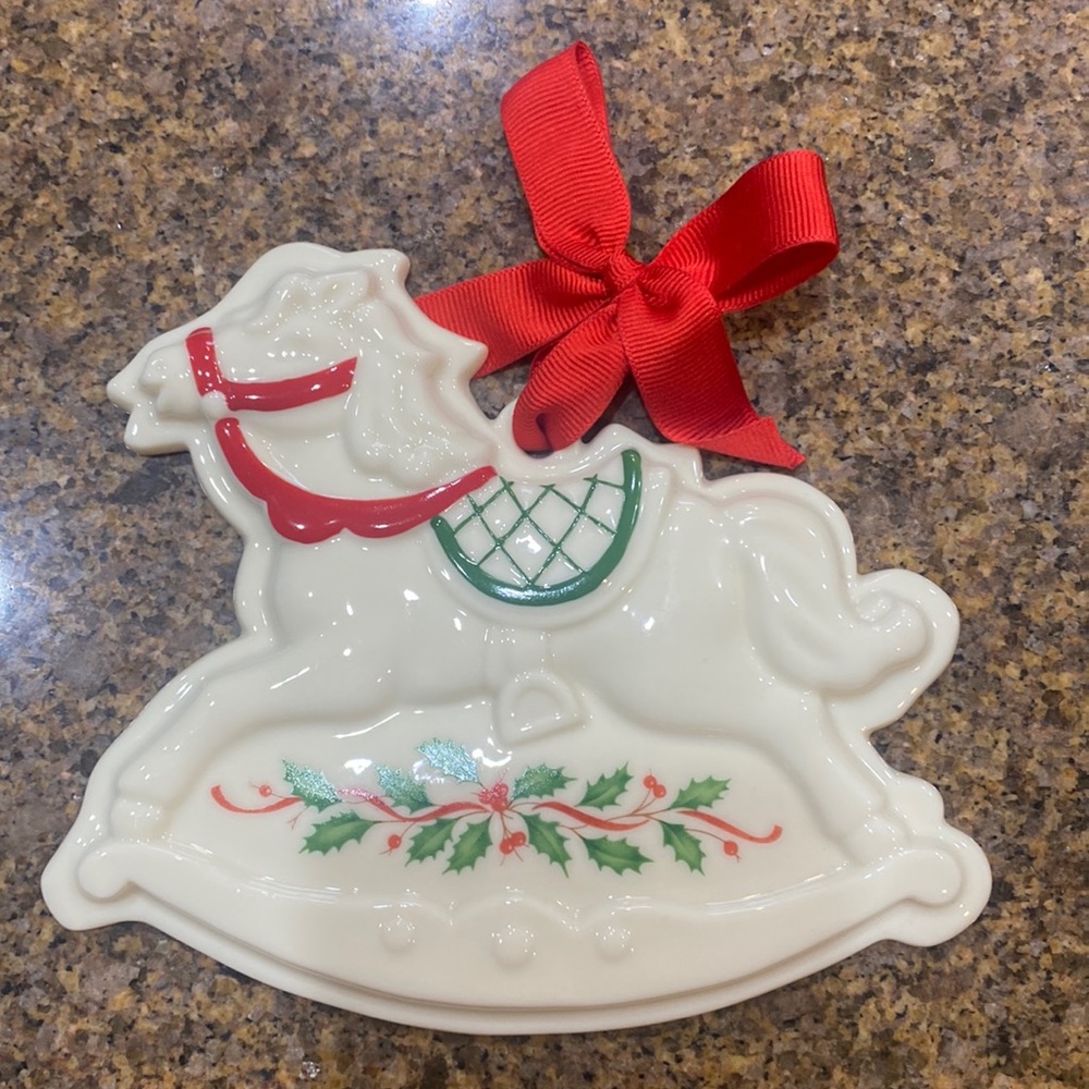 Lennox brand holiday Rockinghorse cookie press ornament